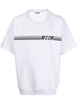 MSGM logo print short sleeve sweatshirt - Grey