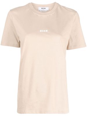MSGM logo-print short-sleeved T-shirt - Neutrals