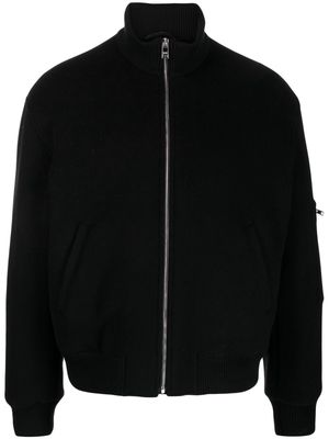 MSGM logo-print zip-up bomber jacket - Black