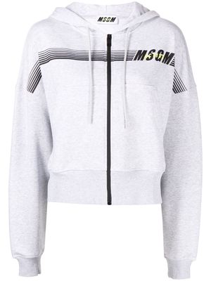 MSGM logo-print zip-up hoodie - Grey