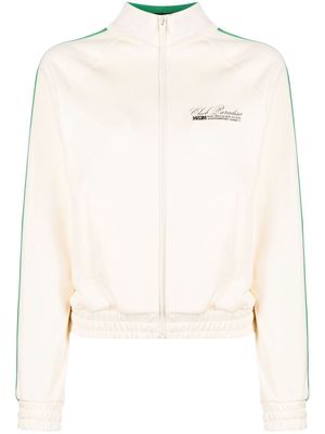 MSGM logo-print zip-up sweatshirt - Neutrals