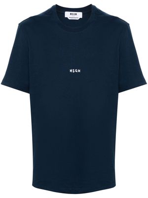 MSGM logo-printed cotton T-shirt - Blue