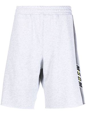 MSGM logo side stripe track shorts - Grey