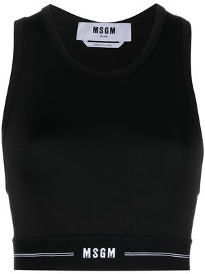 MSGM logo-underband cropped vest - Black