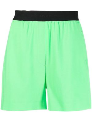 MSGM logo-waistband shorts - Green