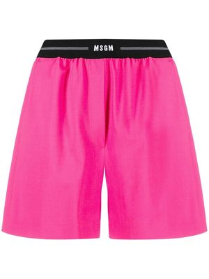MSGM logo-waistband track shorts - Pink