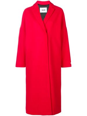 MSGM long printed rose coat - Red