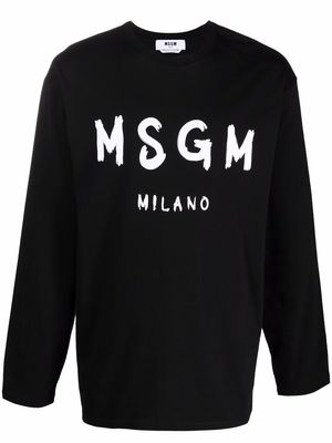 MSGM long-sleeve logo sweatshirt - Black