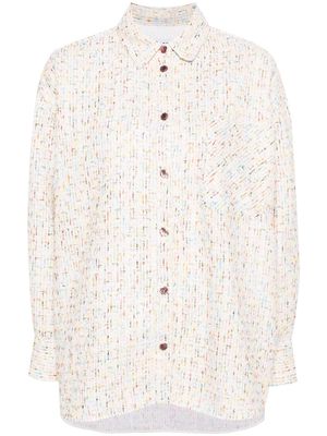 MSGM long-sleeve tweed shirt - White