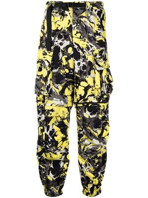 MSGM marble-print cargo trousers - Black