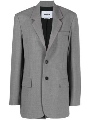 MSGM melange-effect wool-blend blazer - Grey