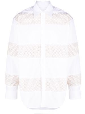 MSGM mesh-panel long-sleeve shirt - White