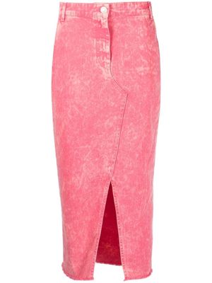 MSGM mid-length denim skirt - Pink