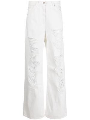 MSGM mid-rise bootcut jeans - White