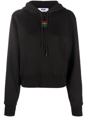 MSGM mini rainbow-logo hoodie - Black