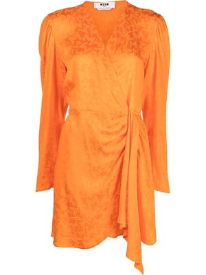 MSGM monogram-print mini dress - Orange