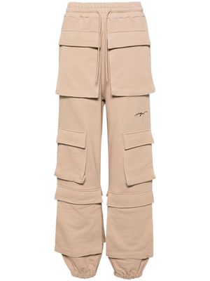 MSGM multi-pocket cotton track pants - Neutrals