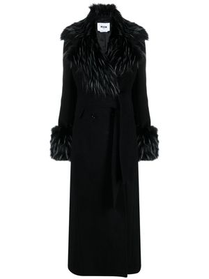 MSGM notched-lapels double-breasted coat - Black