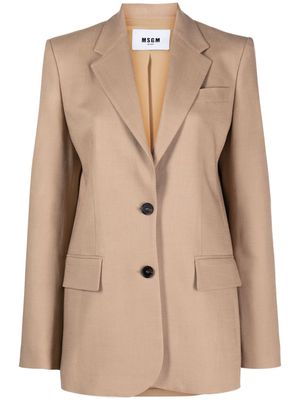 MSGM notched-lapels single-breasted blazer - Neutrals