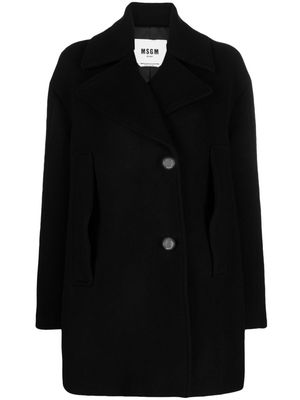 MSGM off-centre single-breasted coat - Black