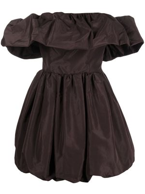 MSGM off-shoulder puffball dress - Brown