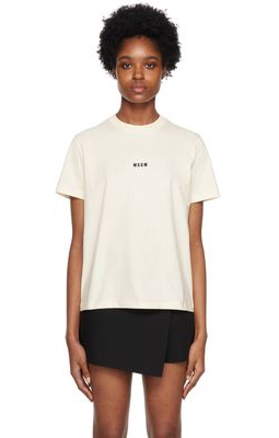 MSGM Off-White Printed T-Shirt