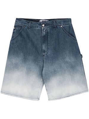 MSGM ombré effect denim shorts - Blue