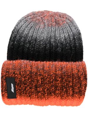 MSGM ombré knitted beanie - Black