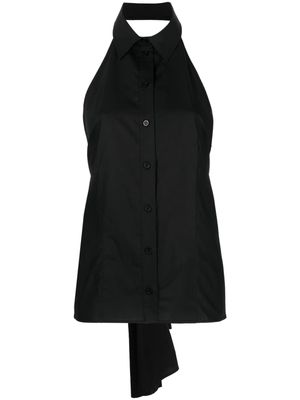 MSGM open-back sleeveless cotton shirt - Black