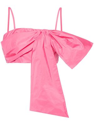 MSGM oversize-bow cropped top - Pink