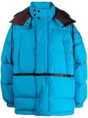 MSGM oversized hooded puffer coat - Blue