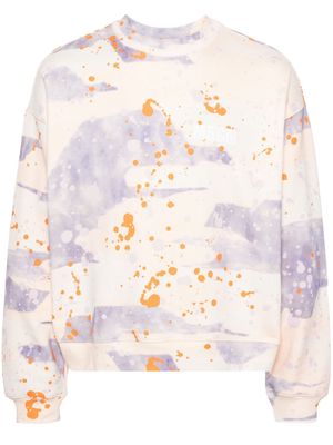 MSGM paint-splatter cotton sweatshirt - Neutrals