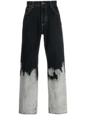 MSGM painted-detail straight leg jeans - Black