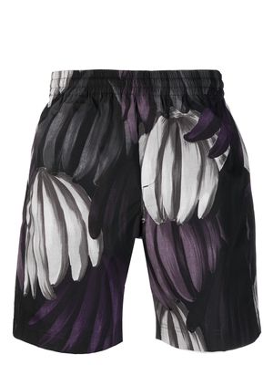 MSGM painterly-print swim shorts - Black