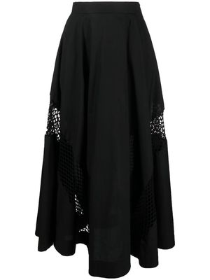 MSGM panelled cotton full skirt - Black