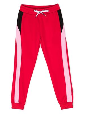 MSGM panelled drawstring track pants - Red