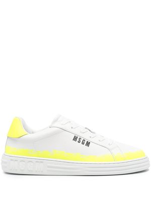 MSGM panelled leather sneakers - White