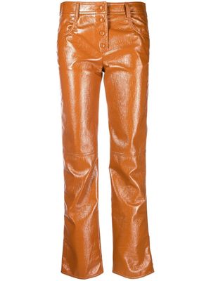 MSGM patent straight-leg trousers - Orange