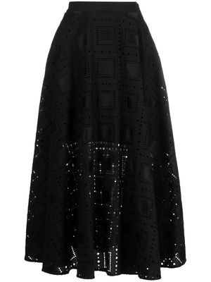 MSGM pattern overlay midi skirt - Black