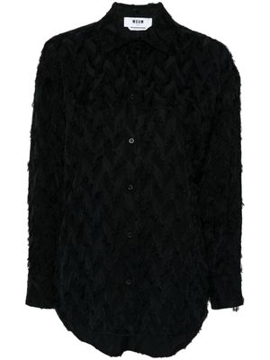 MSGM patterned frayed shirt - Black