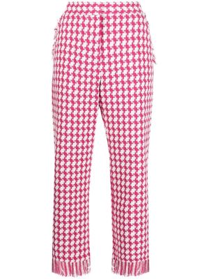 MSGM patterned fringed trousers - Pink