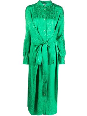 MSGM patterned-jacquard shirt dress - Green