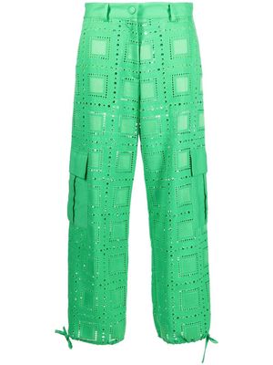 MSGM perforated cargo trousers - Green