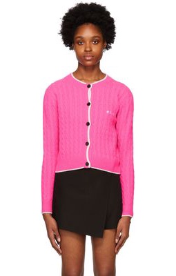 MSGM Pink Embroidered Cardigan