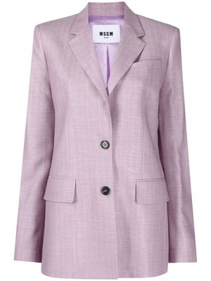 MSGM pinstripe-pattern single-breasted blazer - Purple