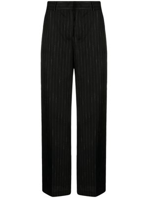 MSGM pinstripe-pattern wide-leg trousers - Black