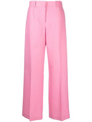 MSGM pinstripe-pattern wide-leg trousers - Pink