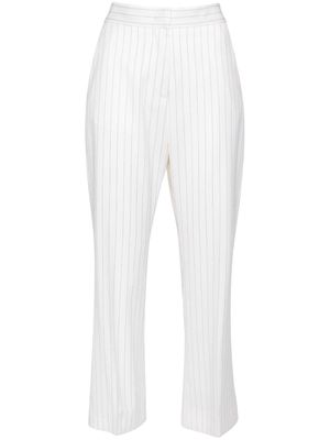 MSGM pinstripe-print cropped trousers - White