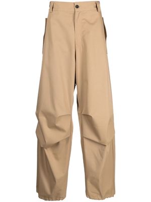 MSGM pleat-detail wide-leg trousers - Neutrals