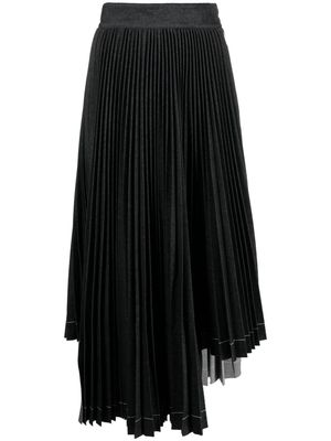 MSGM pleated asymmetric long skirt - Grey